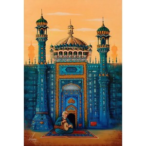 S. A. Noory, 24 x 36 Inch, Acrylic on Canvas, Cityscape Painting, AC-SAN-241 S. A. Noory, 24 x 36 Inch, Acrylic on Canvas, Cityscape Painting, AC-SAN-241